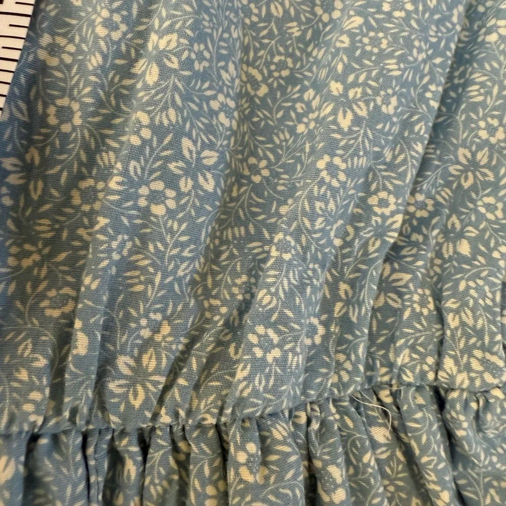 Miss Nannette Sz 8 Blue Floral kids Dress, Lace Trim Cottagecore - Picture 10 of 10